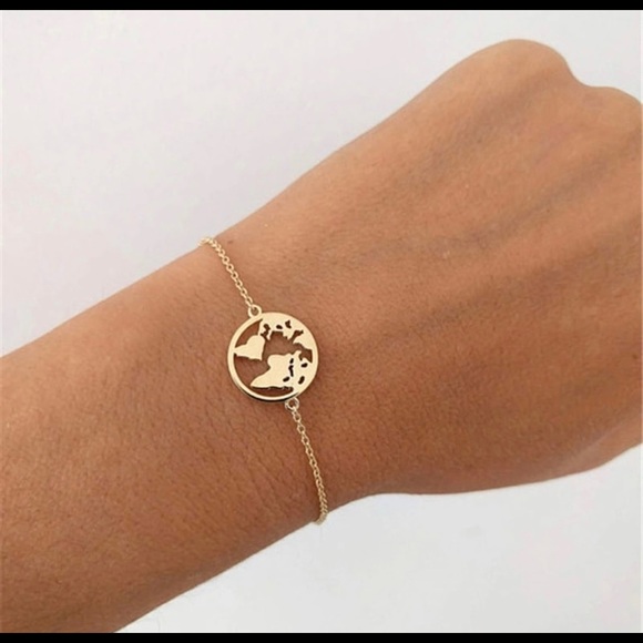 Jewelry - Gold World Map Bracelet - FREE WITH PURCHASE